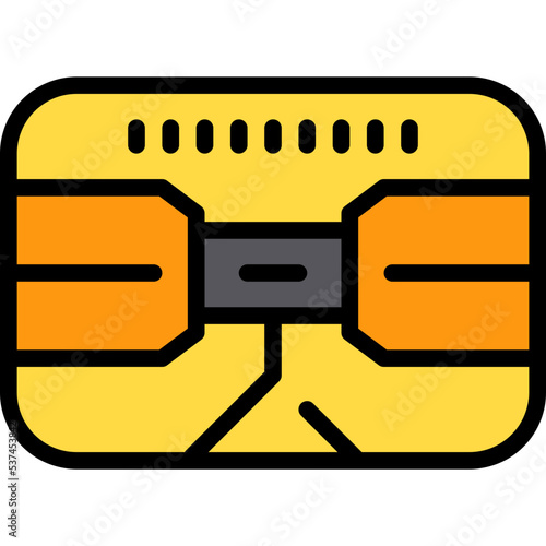 Chip card line icon