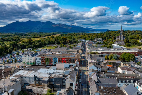 Quadro su tela Killarney in Ireland Aerial View | Drone Pictures of the Town Killarney in Count
