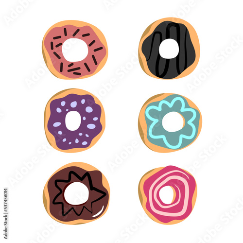 Six donuts elements isolate...