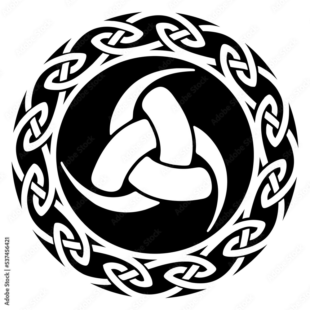 Triple Horn of Odin, Norse mythology, viking symbol, celtic knot ...