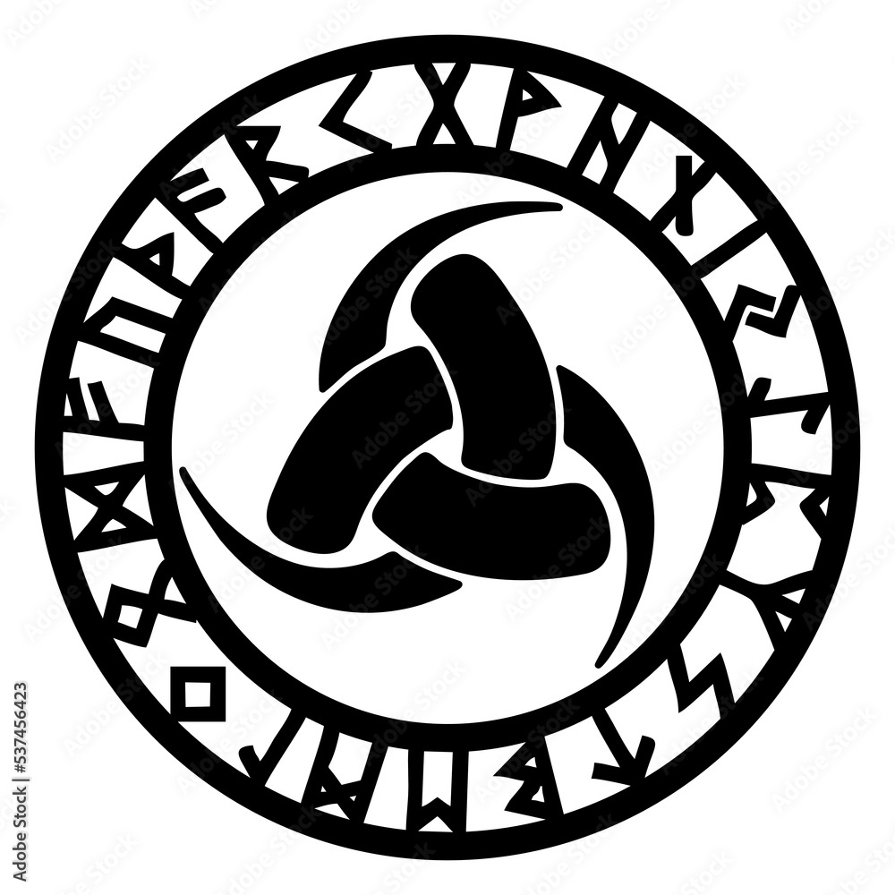 Triple Horn of Odin, Norse mythology, viking symbol, celtic knot