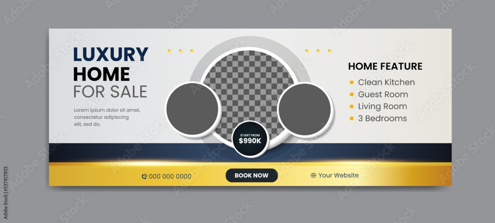 Real estate social media facebook cover banner template Real estate social media facebook cover banner template