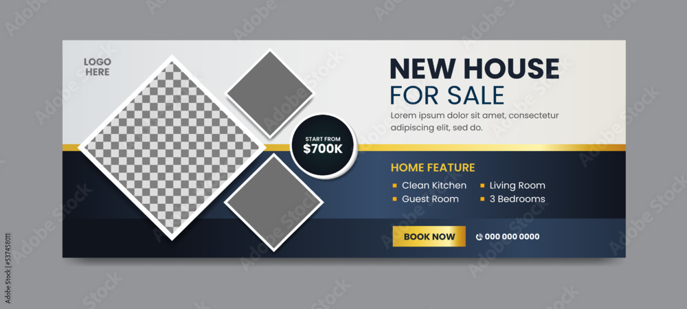 Real estate social media facebook cover banner template Real estate social media facebook cover banner template