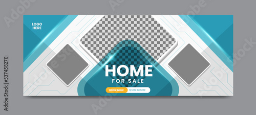 Real estate social media facebook cover banner template