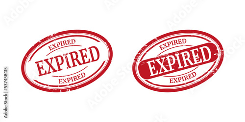 expired red square grunge stamp on white