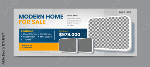Real estate social media facebook cover banner template