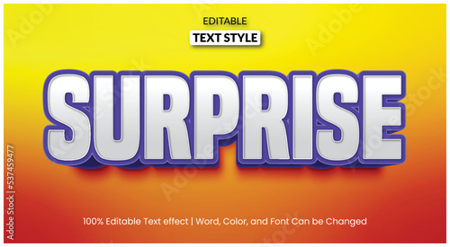 surprise theme editable text effect