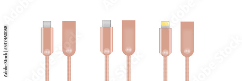 PACK CABLES VECTORIZADOS PINK PARA CARGAR TELEFONOS CELULARES