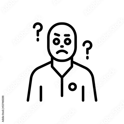 Black line icon for seriously