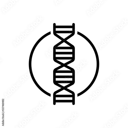 Black line icon for dna genetic