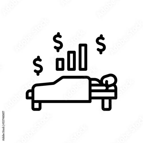 Black line icon for passive