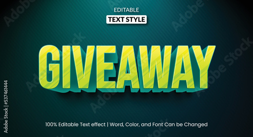 Green giveaway, Editable Text Effect, realistic giveaway theme