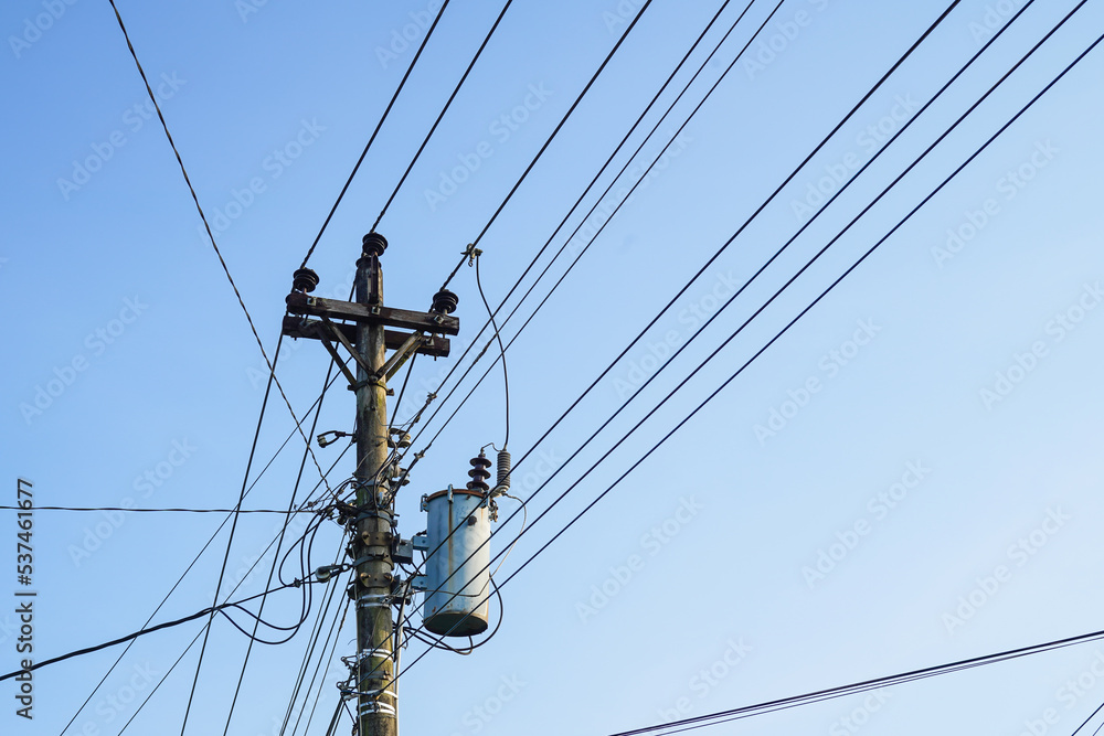 lines on a sky, power pole, electric poles, power lines on a blue sky background lines on a sky, power pole, electric poles, power lines on a blue sky background