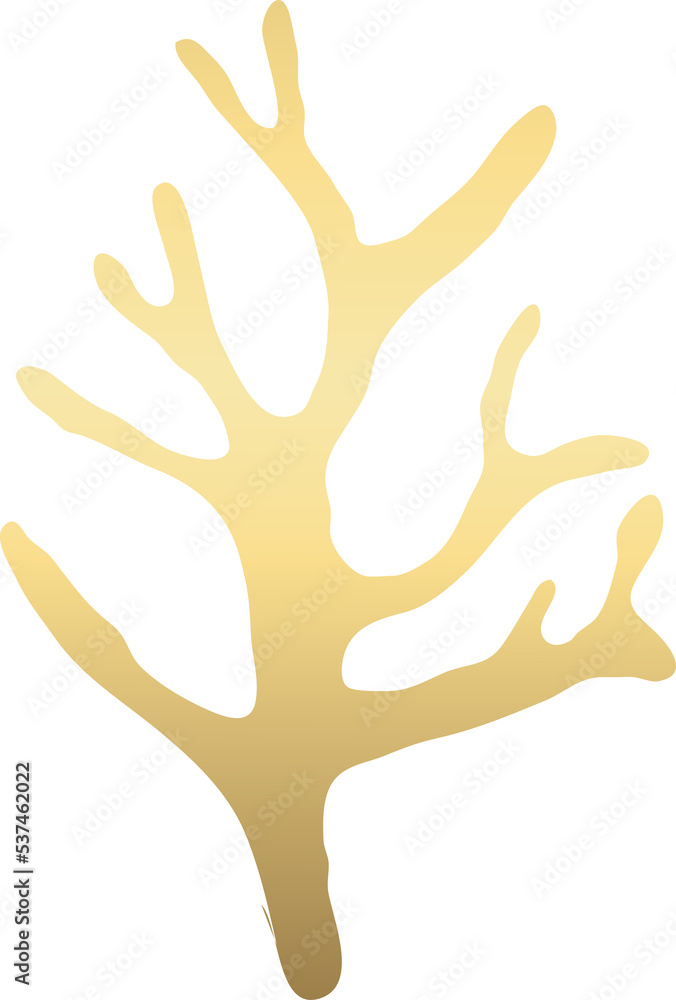 Gold coral illustration Gold coral illustration