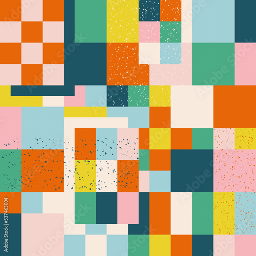Seamless pattern with abstract mosaic