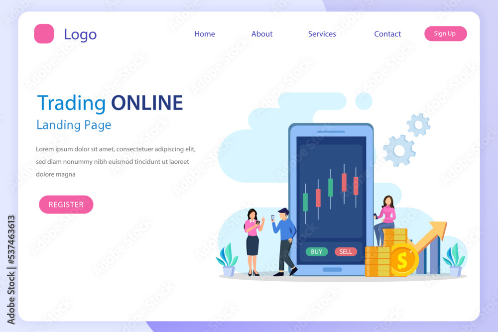 online trading concept. Forex trading strategy, Investing in Stocks. Flat vector template online trading concept. Forex trading strategy, Investing in Stocks. Flat vector template