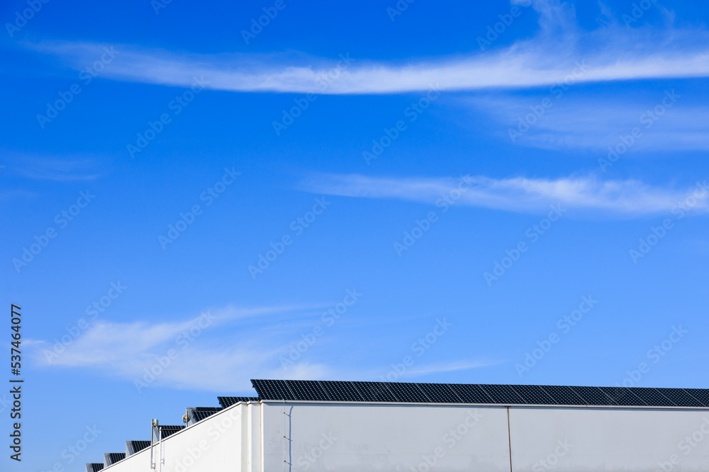 photovoltaic panels on the roof of the industrial building photovoltaic panels on the roof of the industrial building
