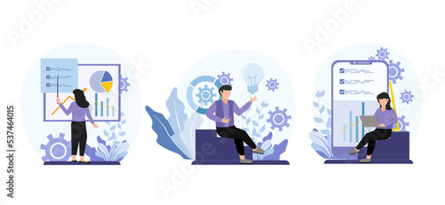 Flat Bundle Business Design Illustration