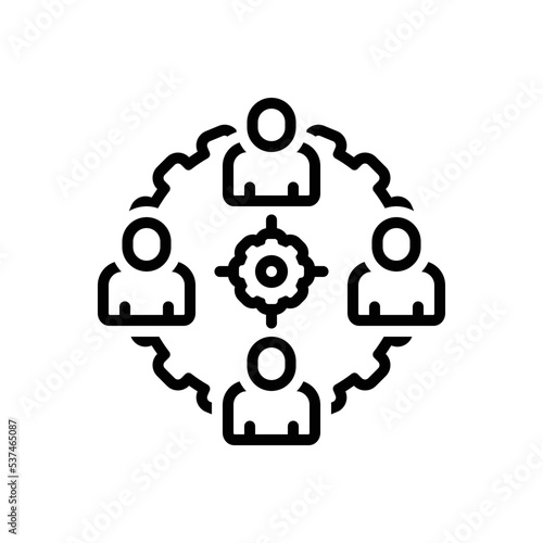 Black line icon for coordinate
