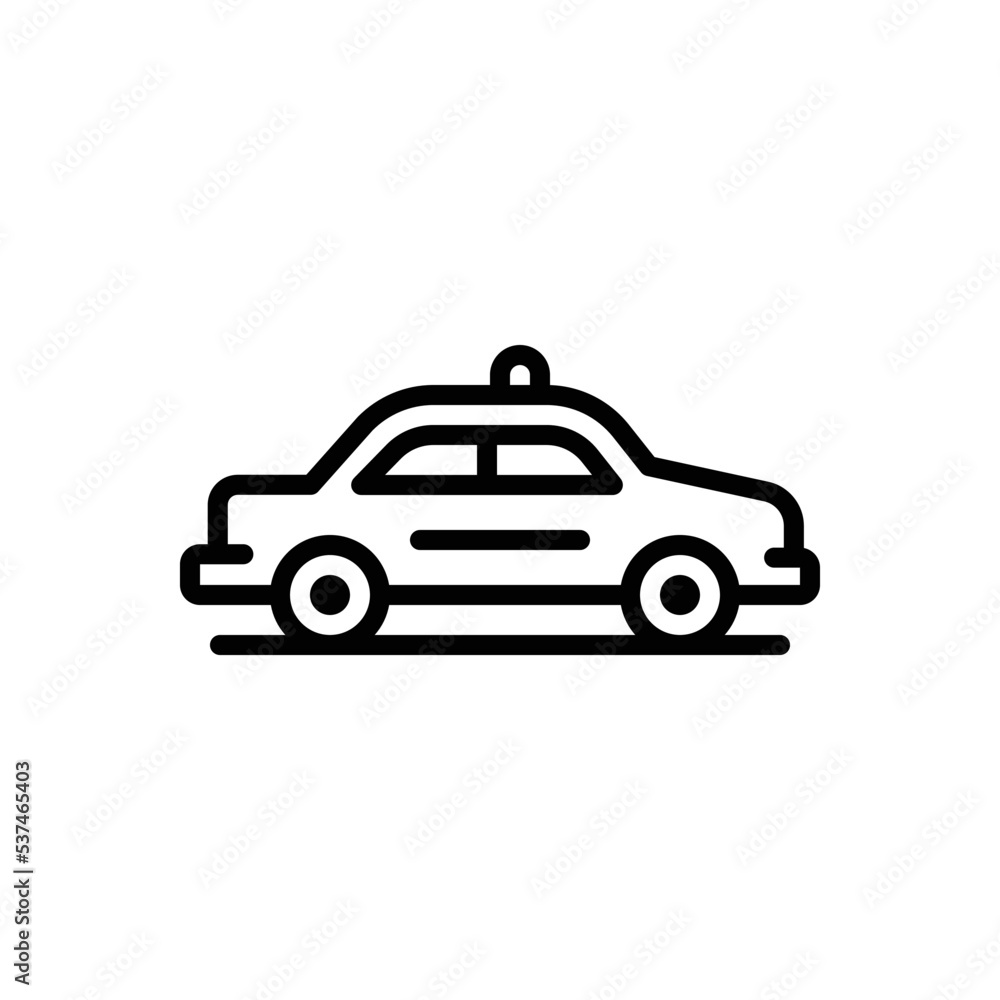 Black line icon for taxi