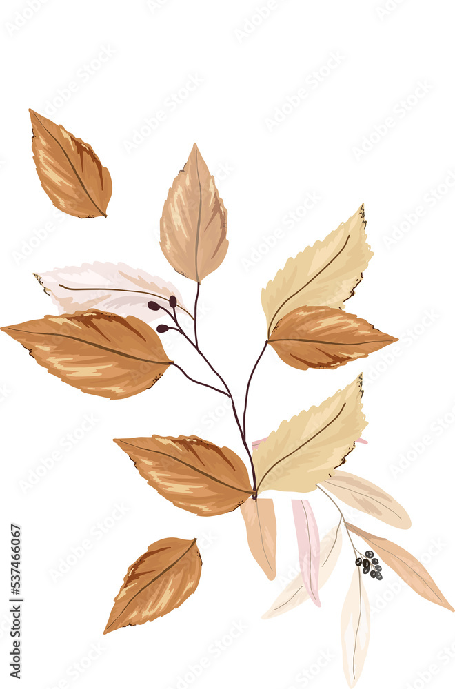 Obraz premium Autumn Leaf alphabet letter I