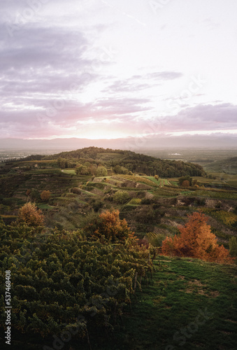 sunset over the hills