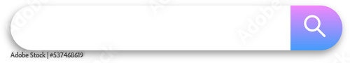 Search bar with shadow on transparent background. Search engine box user interface.