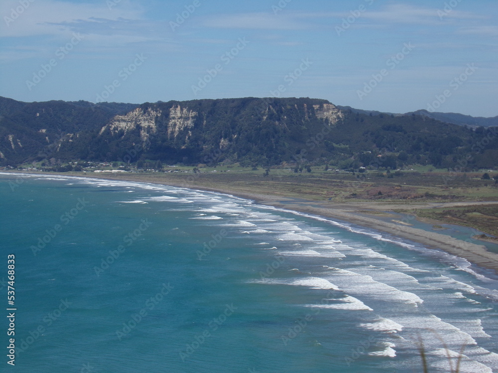 Scenic beach view in New Zealand Scenic beach view in New Zealand