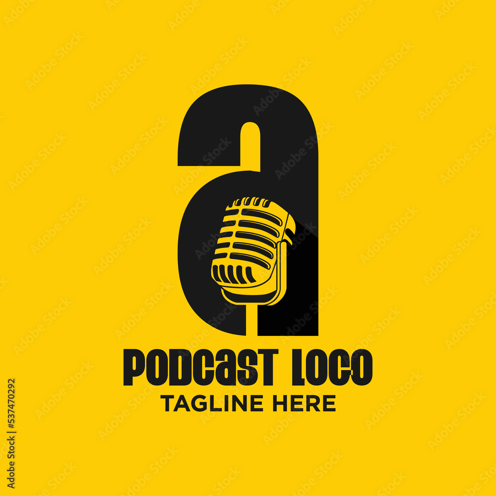 Letter A Podcast Logo Design Template Inspiration, Vector Illustration. Letter A Podcast Logo Design Template Inspiration, Vector Illustration.