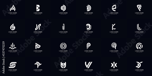 Collection full set abstract letter a - z monogram logo template design