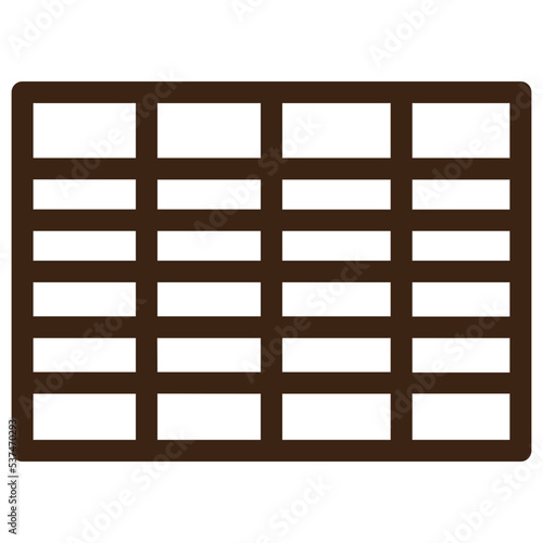 spreadsheet data rows outline icon
