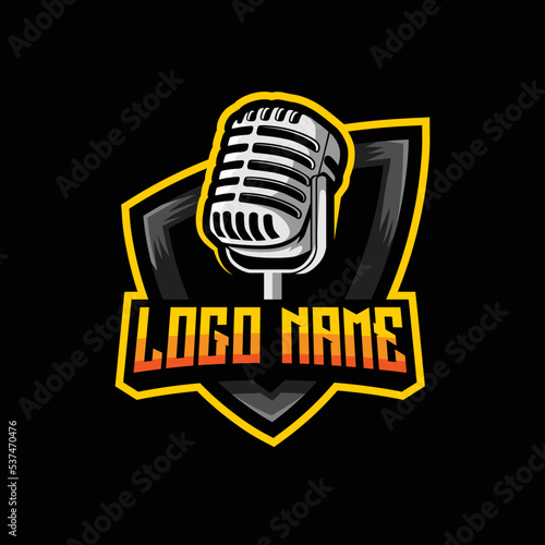 Podcast Logo Design Template Inspiration, Vector Illustration.