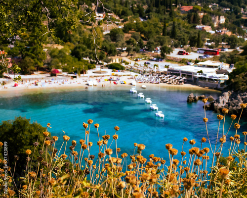Turquoise sea seen from the hill- Corfu September 2022