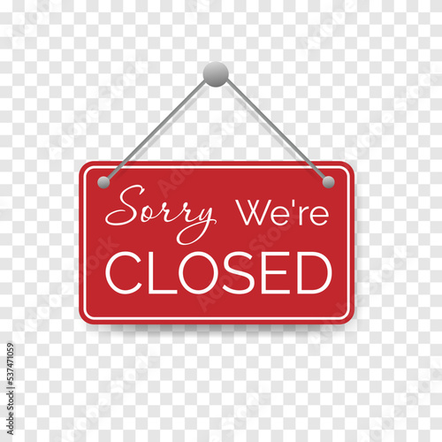 Obraz na płótnie Closed Sign isolated on white background. Vector illustration. Eps 10 w salonie