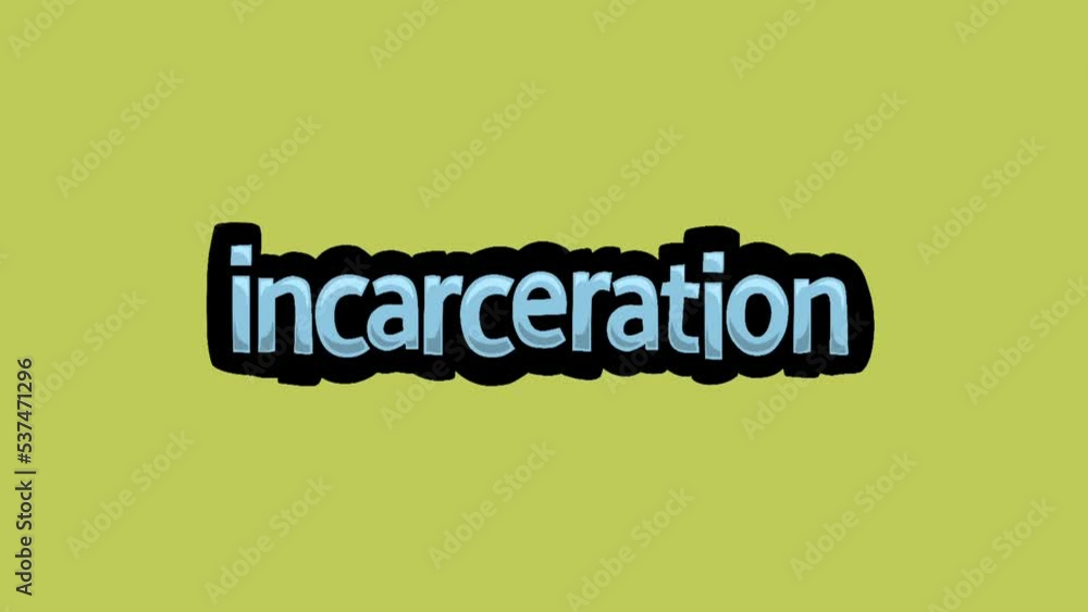 Yellow screen animation video written INCARCERATION Yellow screen animation video written INCARCERATION