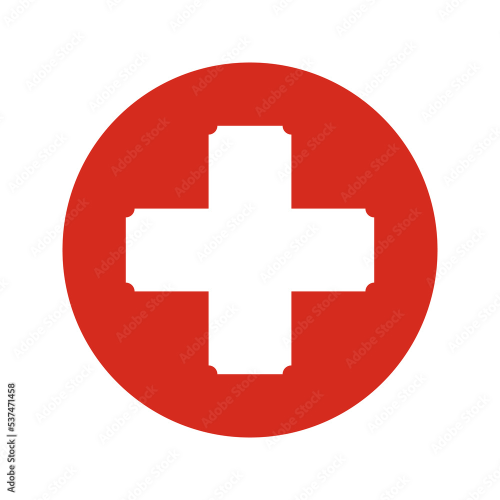 Negative Corner Swiss Cross Red Circle Negative Corner Swiss Cross Red Circle