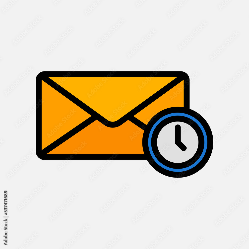 Pending icon in filled line style about email, use for website mobile app presentation Pending icon in filled line style about email, use for website mobile app presentation