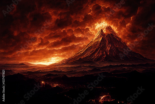 Concept art illustration of Mordor land photo