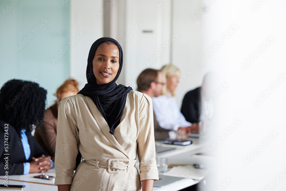 Young woman at business meeting Young woman at business meeting