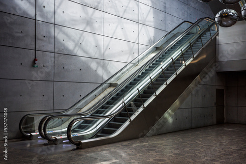 View of empty escalator photo