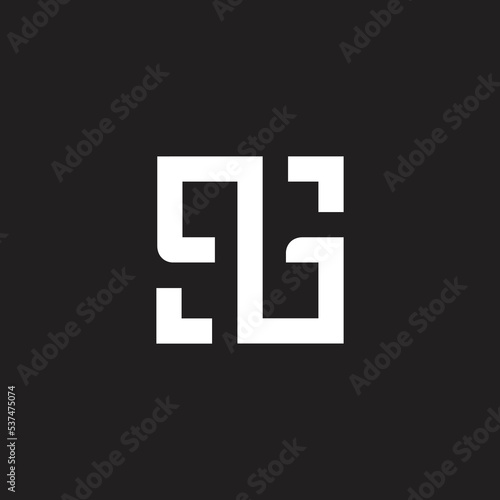 letter qb infinity arrows square simple geometric logo vector