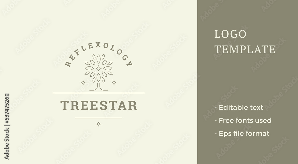Fototapeta premium Outline logo of tree line style