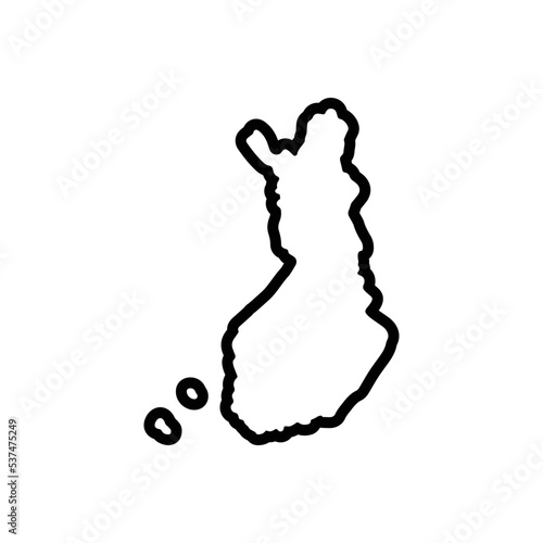 Black line icon for finland 