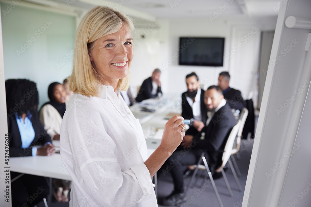 Woman having presentation at business meeting Woman having presentation at business meeting