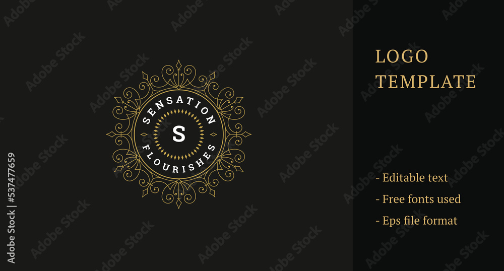 Luxury Monogram Logo Design Vector Template