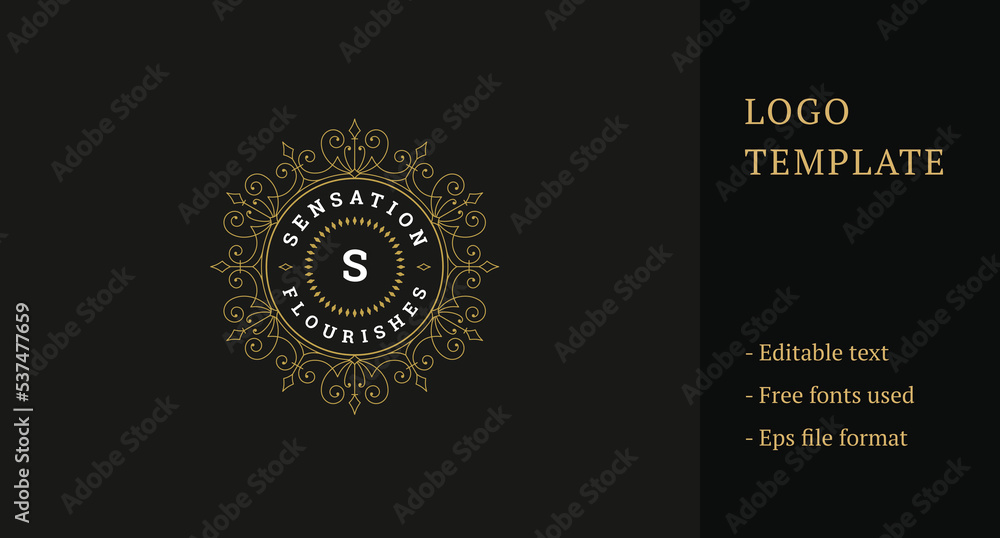 Fototapeta premium Luxury Monogram Logo Design Vector Template