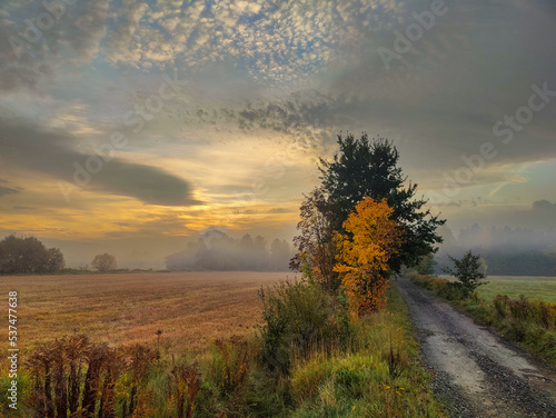 Jesienny poranek okolice Jelenia Góra