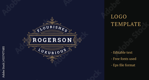 Luxury Ornament Royal Logo Template Design