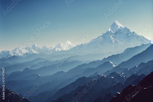 3D illustration Himalayas mountains
