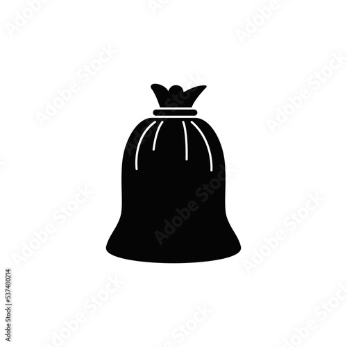Garbage icon in black flat glyph, filled style isolated on white background